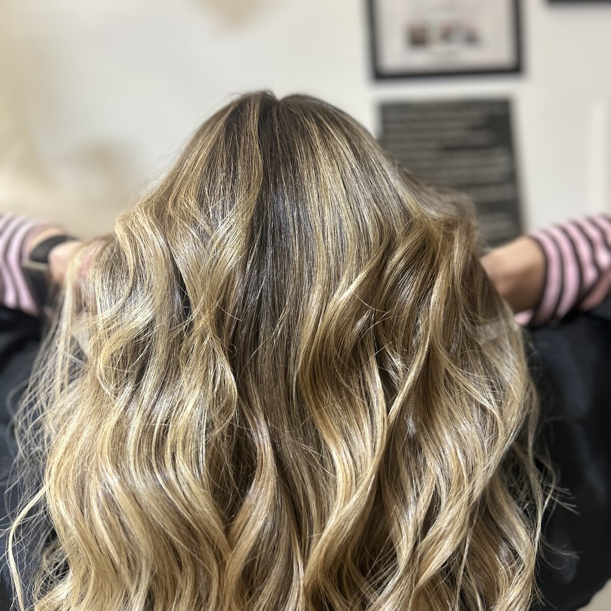 Balayage blonde result at Luxe Hair Lounge Brooklyn
